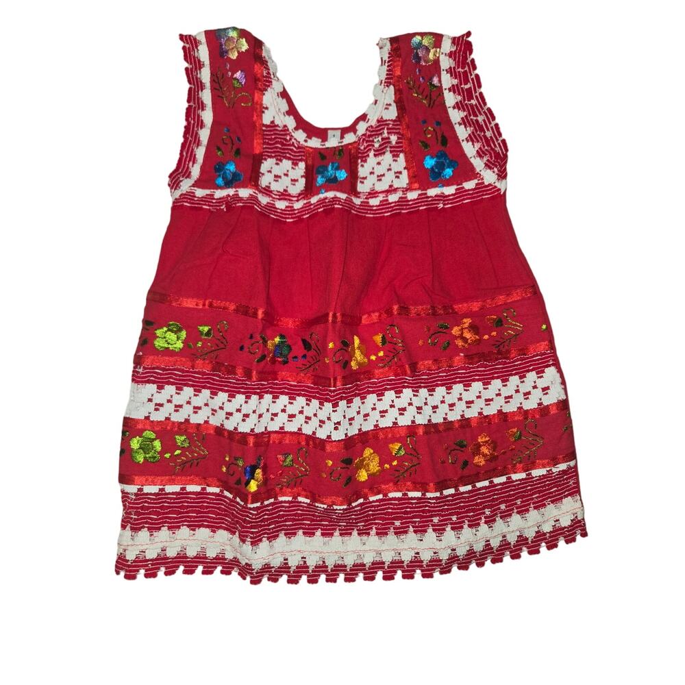 Girls' Red Embroidered Mexican Style Dress Size 12-18 Months NWOT